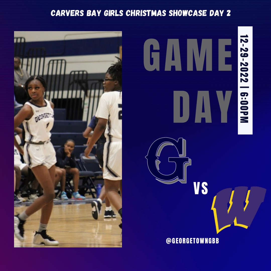 GeorgetownGBB's tweet photo. Excited for day 2 of what has been an awesome showcase thus far! This time against a solid 4A opponent. 

🏀 | Georgetown (6-5) vs. Wilson (6-4)
⏰ | 6:00 pm 
📍 | Carvers Bay High School
🎟️ | $10.00 https://t.co/pvHcSKkvzj