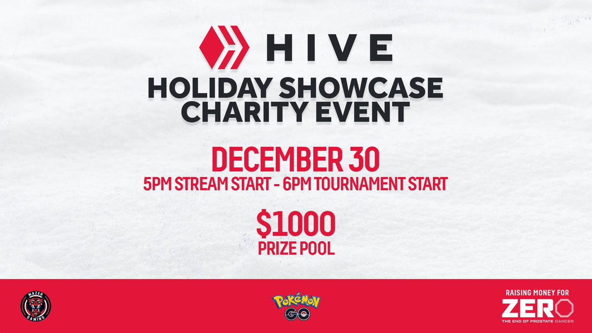 MazerHQ's tweet photo. Tomorrow is the @hiveblocks Holiday Showcase #PokemonGo tournament! ❄️

💰 $1k prize pool
🎮 Showcase of games being built on Hive
💲 Raising funds for @ZEROCancer

🔗 https://t.co/lWkeDyG1qc…
📱 https://t.co/GDlZxLfp20
📺 https://t.co/qHHmjDgg6f 

#MazerUp 🐅 https://t.co/Yh7UnKdIjf