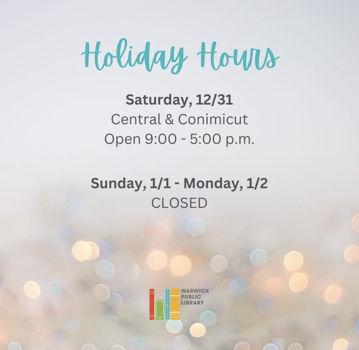 Warwick Public Library tweet media