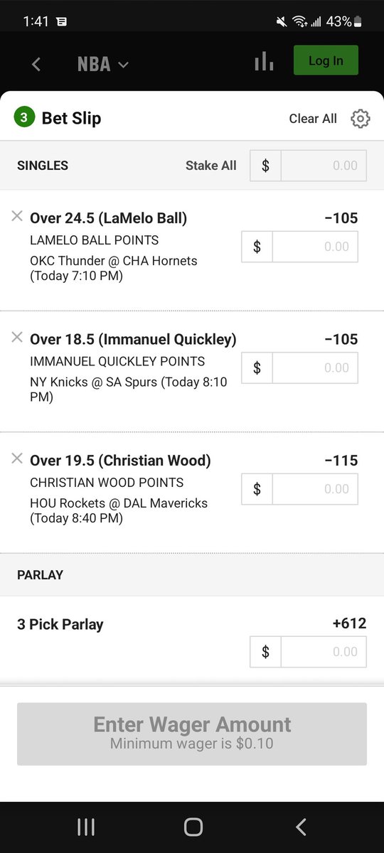 What is everyone looking at for tonight? Here is a player prop parlay we are playing. All individual 1u and the parlay 1/2u