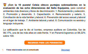 veteranacentro2's tweet photo. #Celsia | Celsia recibe tres importantes reconocimientos: logró 86 de 100 puntos en el Dow Jones y recibió medallas de oro en equidad de género en Colombia y Panamá. “Literal: en Celsia cerramos el año con broche de oro”, Ricardo Sierra, líder de la compañía https://t.co/BHn8HVAla8