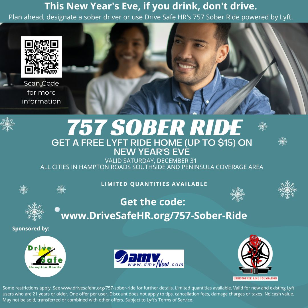 DriveSafeHR's tweet photo. Here’s a #SoberingStatistic: Approximately 1/3 of all traffic fatalities involve a drunk driver. If you’re drinking, don’t drive. Designate a sober driver or use Drive Safe HR's #757Sober_Ride powered by Lyft. https://t.co/aaIQNnbsno https://t.co/XQTGFkpuVZ