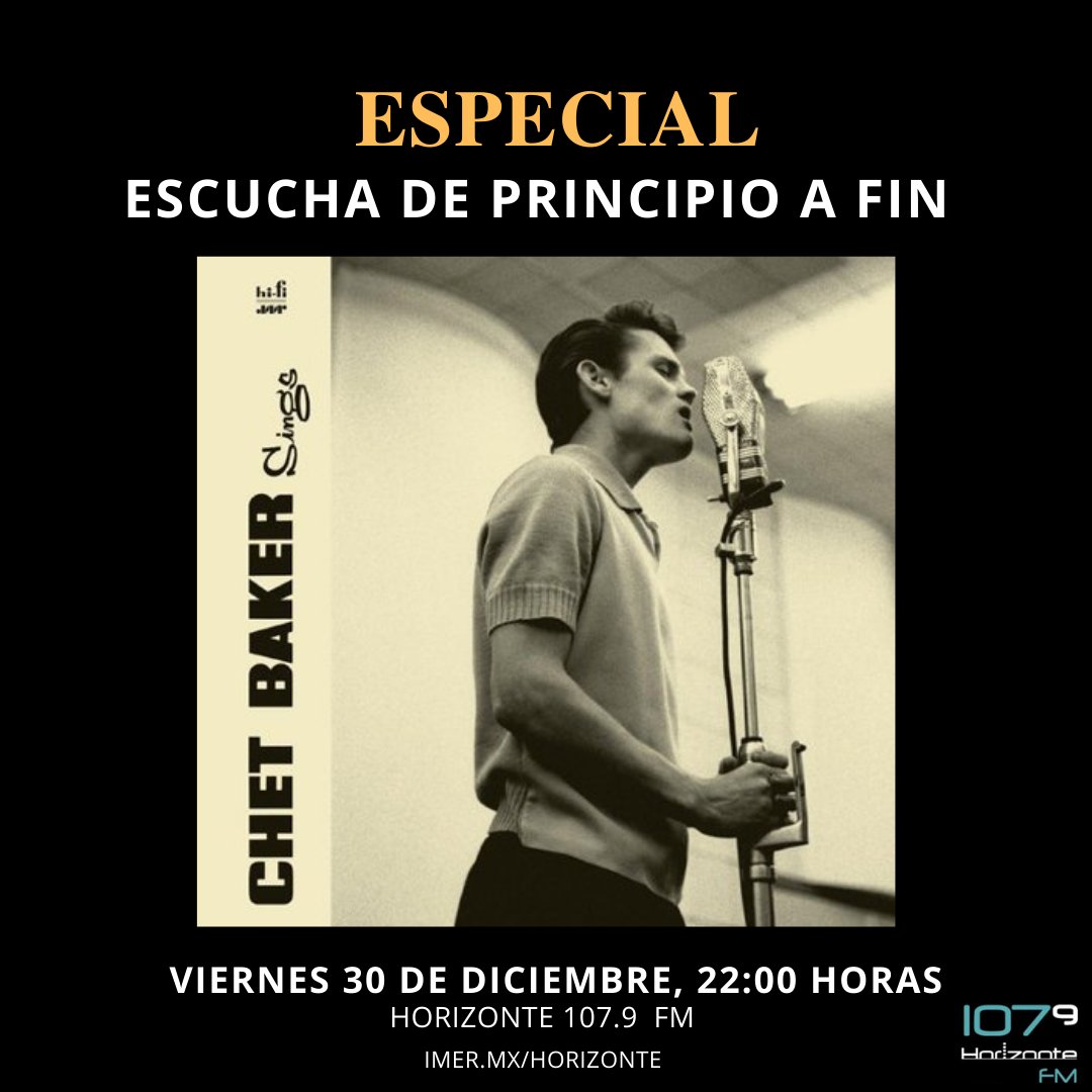 HorizonteJazz's tweet image. Para terminar el 2022 les compartimos en escucha completa uno de los discos favoritos del año: Chet Baker Sings. 
Sintoniza en el 107.9 fm este viernes 30 de diciembre en punto de las 10:00 pm 
#JazzParaTodos #ClásicosDelJazz
