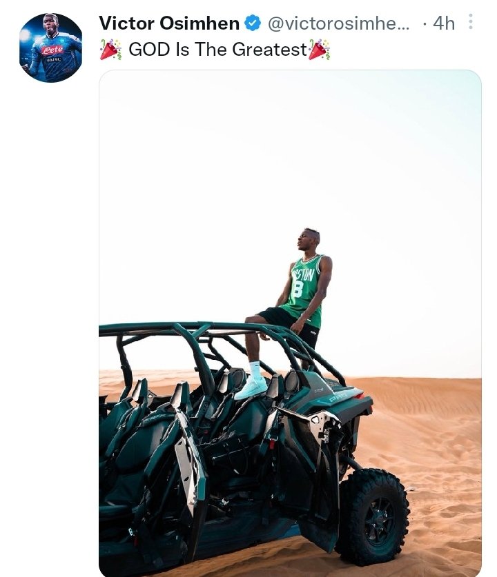 HierarchyMgz's tweet photo. Nigeria and Napoli #SuperStriker, #VictoOsimhen acknowledges God as #TheGreatest as he marks birthday in most simple and unique way.

Happy birthday 🎂 #fearless. https://t.co/gP48HX02GP