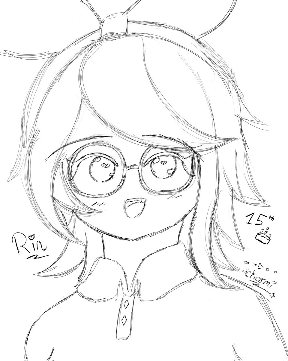 charmillyart's tweet photo. Kagamine Rin sketch to celebrate her birthday!!! 🎂 https://t.co/aZXjzXxSPV