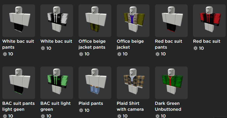 bunnies_cool's tweet photo. This is all my clothing  in my group 
It only 10 robux! https://t.co/OIsYaA3KhO