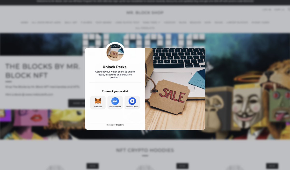 10Mx40's tweet photo. Excited to provide utility updates for Blocks NFT holders!

We now have token gated discount perks for Blocks NFT holders via @Shopify 

By connecting metamask to https://t.co/9fFrDo1BlW with a Blocks NFT in your wallet, you'll receive a 50% discount on all products in store! https://t.co/aTOgKrHzPB