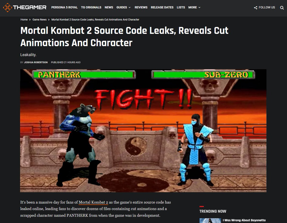 Mortal Kombat 2 Source Code Leaks Show Sprites and Animations That