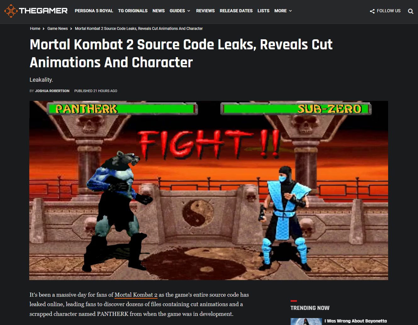 Mortal Kombat 2 source code leak reveals many cut or unused