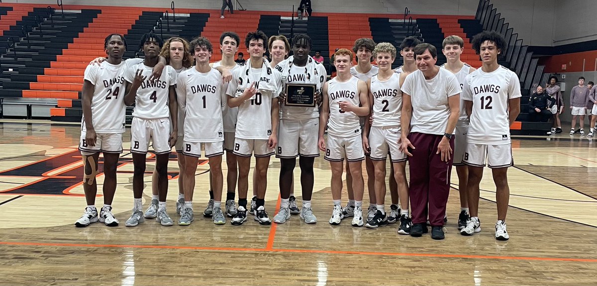 Bearden Basketball (@beardenhoops) on Twitter photo Dawgs win King of the Smokies over a very solid Montgomery Bell Academy team. 🥇🏀 #OT
Dawgs 48
MBA 42
Tyson 15 <a href="/D1_TysonPirtle/">Tyson Pirtle</a>
Jake 11 <a href="/jakepoole2023/">Jake Poole</a>
Drew B 9 <a href="/BrillhartDrew/">Drew Brillhart</a>
Nelly 5 <a href="/nelsonkarnowski/">Nelson Karnowski</a>
King 5 <a href="/kstephney1/">King Hubbard</a>
Justin 3 <a href="/justin1nordin/">Justin Nordin</a> Dawgs win King of the Smokies over a very solid Montgomery Bell Academy team. 🥇🏀 #OT
Dawgs 48
MBA 42
Tyson 15 <a href="/D1_TysonPirtle/">Tyson Pirtle</a>
Jake 11 <a href="/jakepoole2023/">Jake Poole</a>
Drew B 9 <a href="/BrillhartDrew/">Drew Brillhart</a>
Nelly 5 <a href="/nelsonkarnowski/">Nelson Karnowski</a>
King 5 <a href="/kstephney1/">King Hubbard</a>
Justin 3 <a href="/justin1nordin/">Justin Nordin</a>