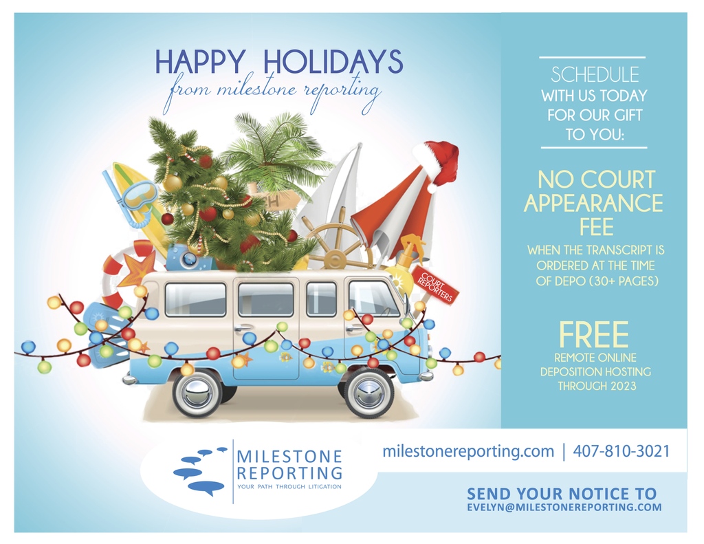 FAWL_FAWL's tweet photo. Happy Holidays to our FAWL Family!

Take advantage of this Holiday Offer from one of our amazing Sponsors, Milestone Reporting! 

@CourtReporterFL

#FAWL #FollowFAWL https://t.co/0FHYDnKRYw