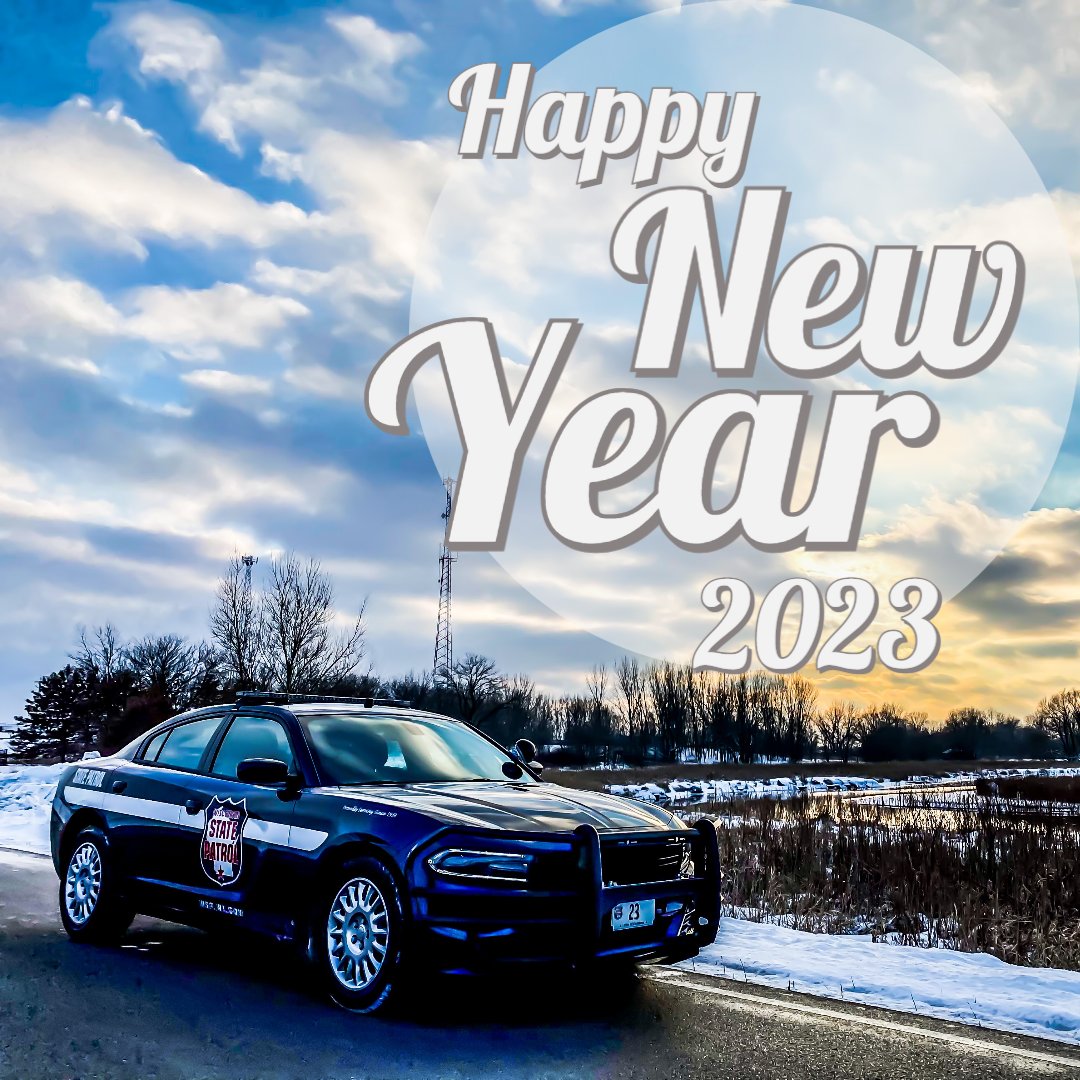 wistatepatrol's tweet photo. Happy New Year! Here’s to safe travels in 2023.
#BuckleUpPhoneDown #ZeroInWI https://t.co/XFzXwIJYeG