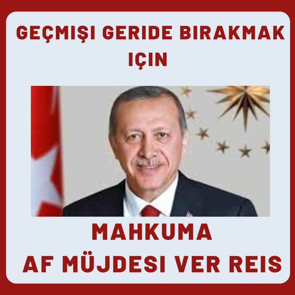 <a href="/RTErdogan/">Recep Tayyip Erdoğan</a> <a href="/dbdevletbahceli/">Devlet Bahçeli</a> Geç gelen adalet adalet değildir 
%77 olan hak ihlalini aym baskani ustune basa basa söylüyor 
Neden mahkum ailelerine desdek olmuyorsunuz?
Herkes mahkum adayi bunu unutmayin!!!!ErdoğanBahçeli ÇözümGenelAf