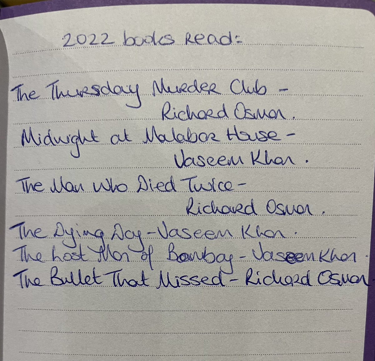 Claclee's tweet image. So, I’ve read fewer books this year than in previous years, but I think it’s fair to say I’ve been consistent and loyal in my book choices @VaseemKhanUK @richardosman looking forward to 2023’s offerings 😁📚