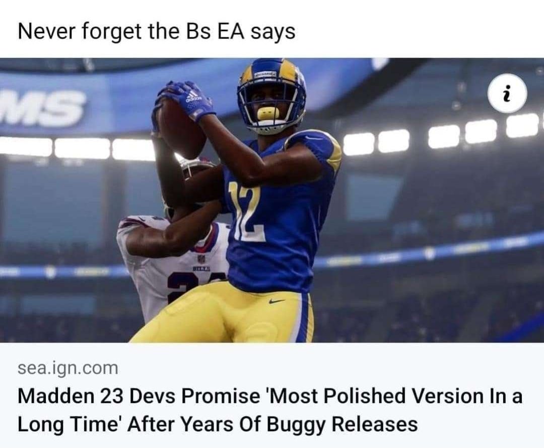 ThisIsManSh1T's tweet photo. Remember these lies? @MaddenNFLDirect @EAMaddenNFL 
@EASPORTS 
@EAMaddenNFL 
#MaddenNFL23 
#Madden23servers 
#MaddenServers 
#MaddenNFL23 https://t.co/x1hF7ILAwg