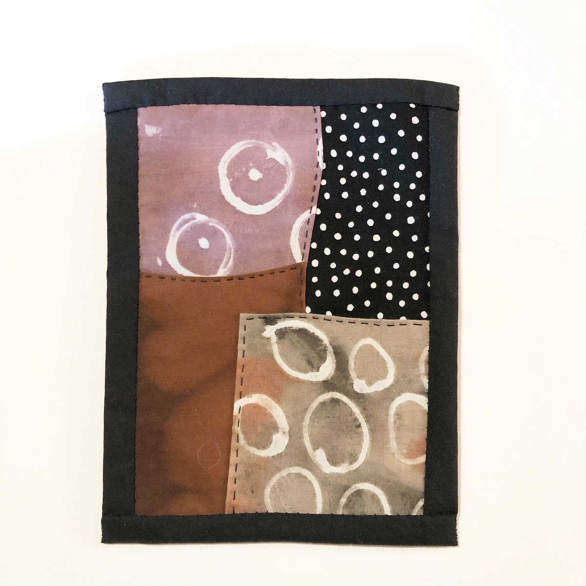 inlandsea3's tweet photo. Working on a new series of mini art quilts using some of my hand painted fabrics. #artquilt #fiberart #handpaintedfabric #artextile https://t.co/hlYvizQ1Hp