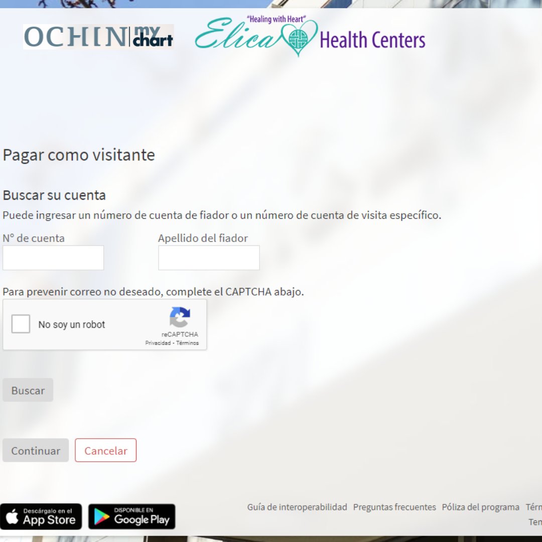 HealthElica's tweet photo. ¿Sabías que puedes pagar tu factura en línea?
Siga el enlace o vaya a nuestro sitio web para acceder al pago de facturas de MyChart para realizar un pago rápido y fácil en línea con el número de cuenta y el apellido en su estado de cuenta. ¡Pruébalo hoy!

https://t.co/Bke9RjM4VR https://t.co/dz6HRMzoWI