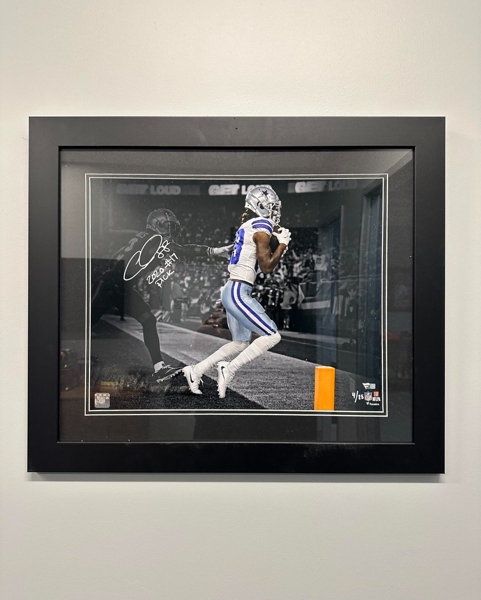 PristineAuction's tweet photo. TNF GIVEAWAY 🚨 If CeeDee Lamb catches 2 Touchdowns + Cowboys Win we will give away this CeeDee Lamb Signed Custom Framed Photo for FREE! You have to retweet this post + follow us on Twitter &amp; Instagram in order to enter! Good luck! https://t.co/Z5T8zYc8pf