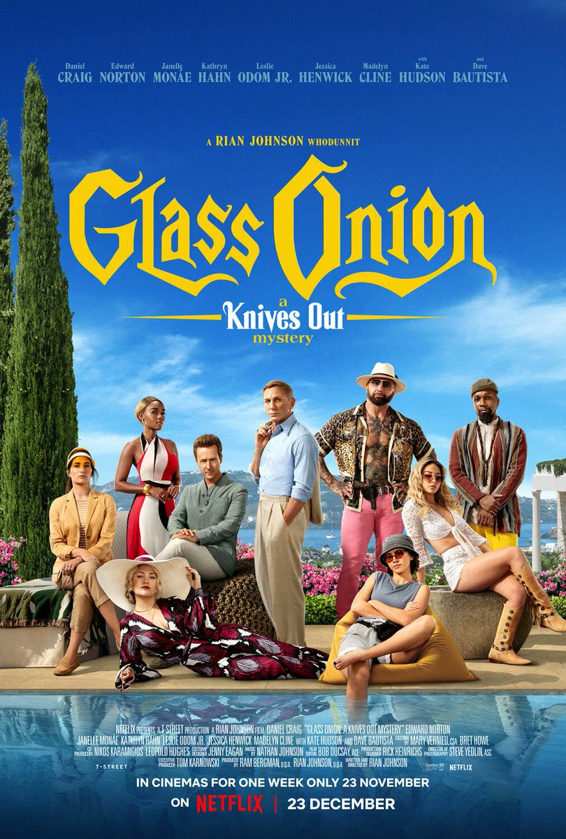 CyrusCinema's tweet photo. #Фильм Достать ножи: Стеклянная луковица (Glass Onion: A Knives Out Mystery) дерьмовый сиквел и скучный детектив на 5/10 https://t.co/skG5u2qjJO
