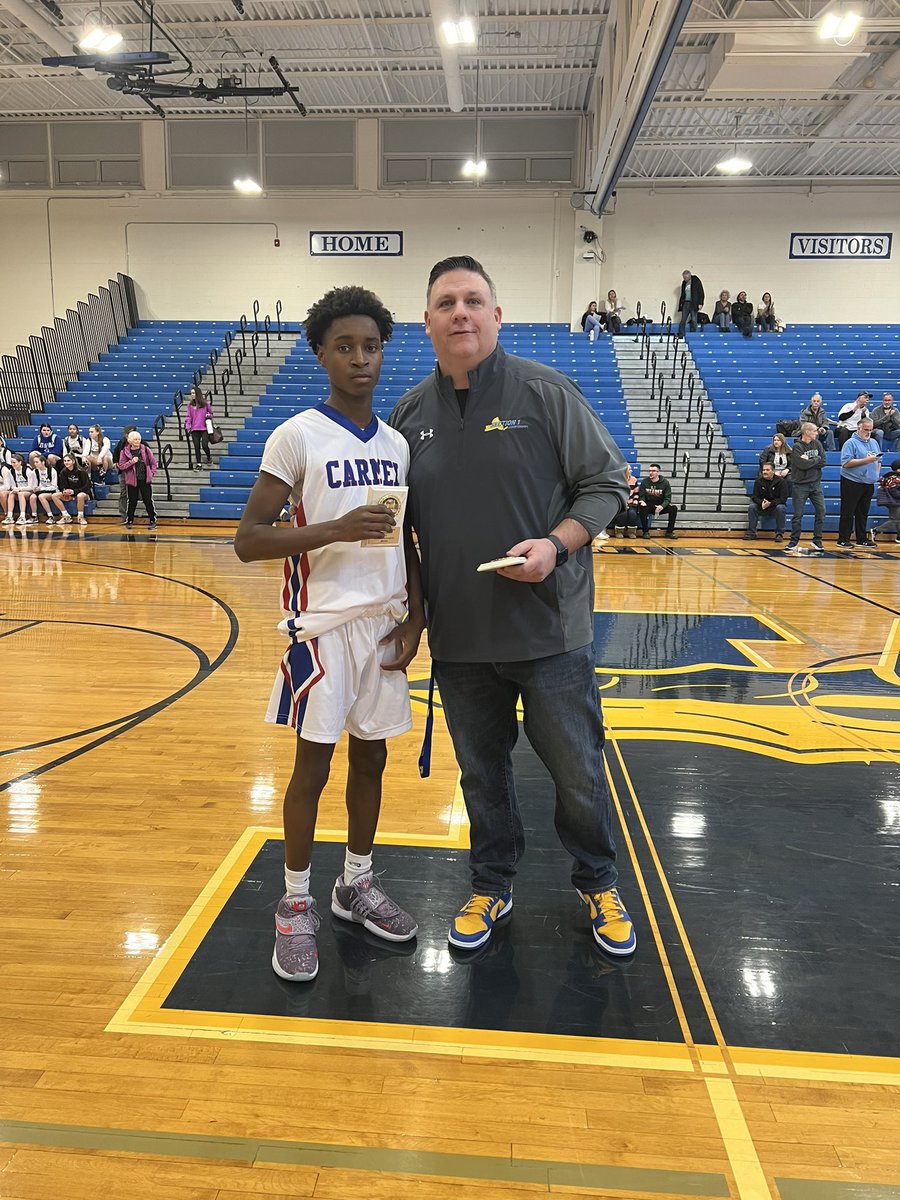 Carmel falls to Brewster 60-41 in the this afternoon. Congrats to So. Aiden White who led with 20pts and made the All Tourney Team. Bright future ahead for this young man. Thank you to <a href="/Mahopac_AD/">Mahopac Athletics</a> for having us being apart of a great tourney. <a href="/lohudsports/">lohud sports</a> <a href="/KDJmedia1/">Kevin Devaney Jr.</a> <a href="/DirectRays/">Ray Gallagher 🇺🇸</a>
