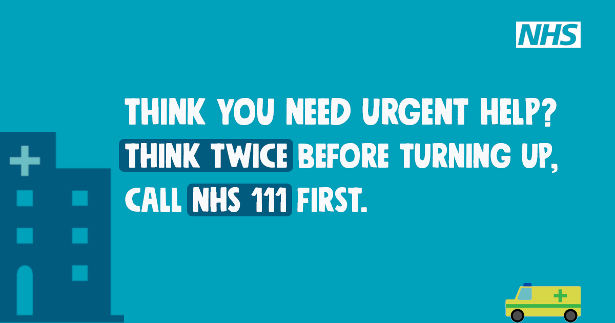Our hospitals are under significant pressure. Please don't turn up at A&amp;E unless it is a serious emergency.

Please call 1️⃣1️⃣1️⃣ first or speak to your local pharmacist, minor injuries unit or urgent treatment centre.

Help keep A&amp;E for serious emergencies only.

#HelpUsHelpYou