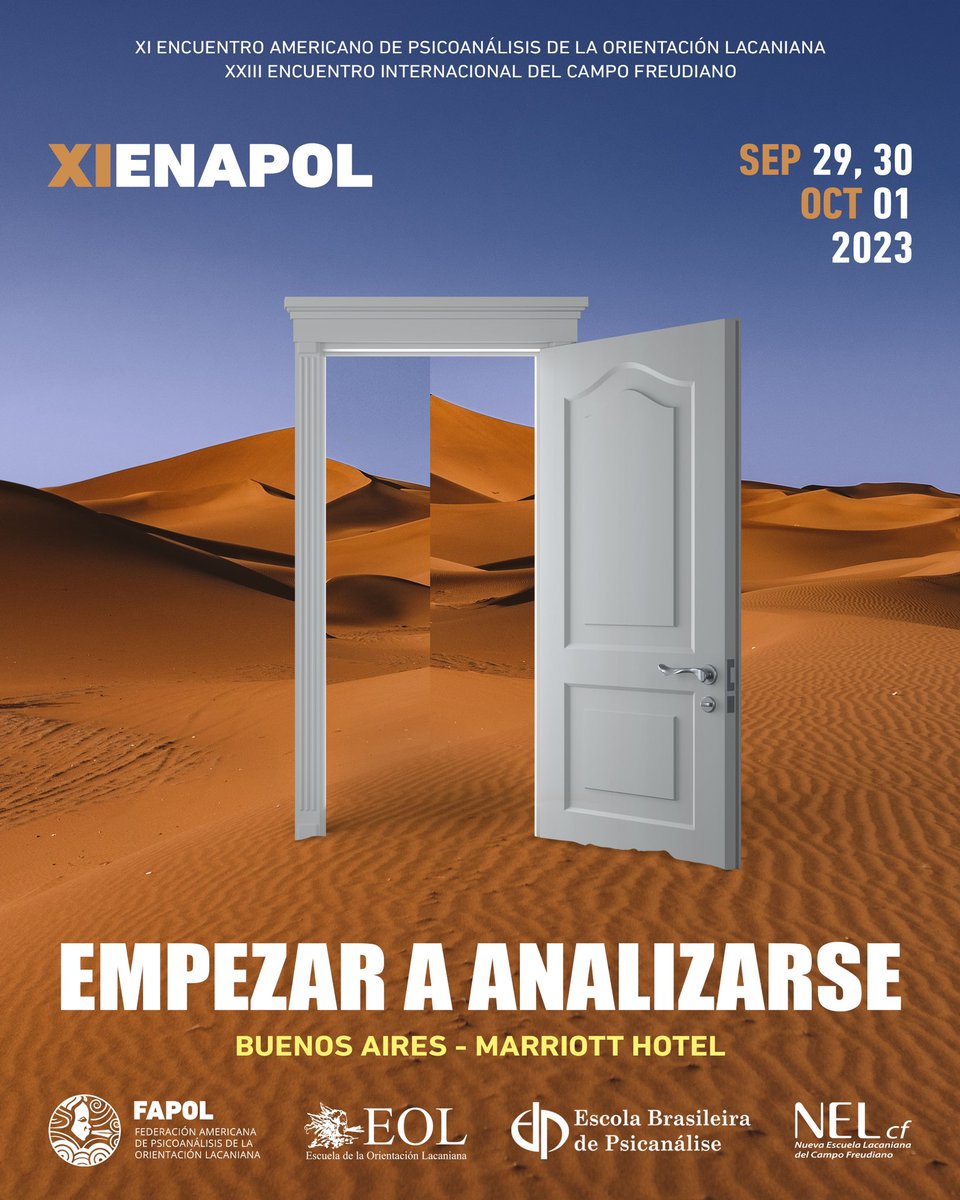 fapol_enapol's tweet photo. 🔸XI ENAPOL #enapol2023 #empezaraanalizarse #començaraseanalisar #fapol #Psicoanálisis @FAPOLredes @EOLacaniana @nel_amp @ebp_ba https://t.co/yjsIuQVXkQ