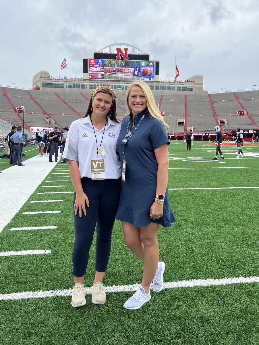 whitneyhaworth's tweet photo. From Statesboro, Lincoln, Montgomery and everywhere in between, these individuals (and many not pictured/Twitterless) have made @GSAthletics_FB a household name around the country this season via photo, video and social media posts. Love to #GATA with this team!! https://t.co/SrnHZw5Jhx