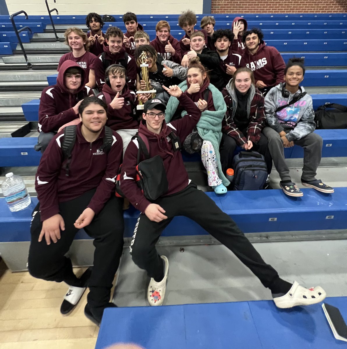 BC goes 5-0 to take home the 🏆 at Avon duals.   

A lot of hard fought victories but a total team effort in wins against Conard (54-23), Foran (49-21), Avon (40-39), Canton (60-21) and Haddam-Killingworth (42-36). #GoRams
