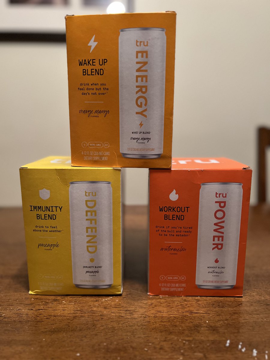 The1RJK's tweet photo. Got a special delivery from @drinktru today. Check them out and use the promo code 25TRUFORYOU when you purchase these great #drinktru #tru #startup #bostonbased #trufocus #truenergy #trurescue #trudream #trubeauty #trupower #trudefend https://t.co/rX0mDtArlf