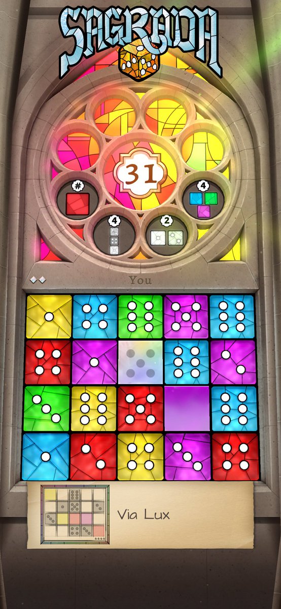 Ansjil's tweet photo. I just completed a stained glass window in the strategy game Sagrada. If you're curious to learn more, check out https://t.co/H6bKcolssb https://t.co/Wu28QpXzkg
