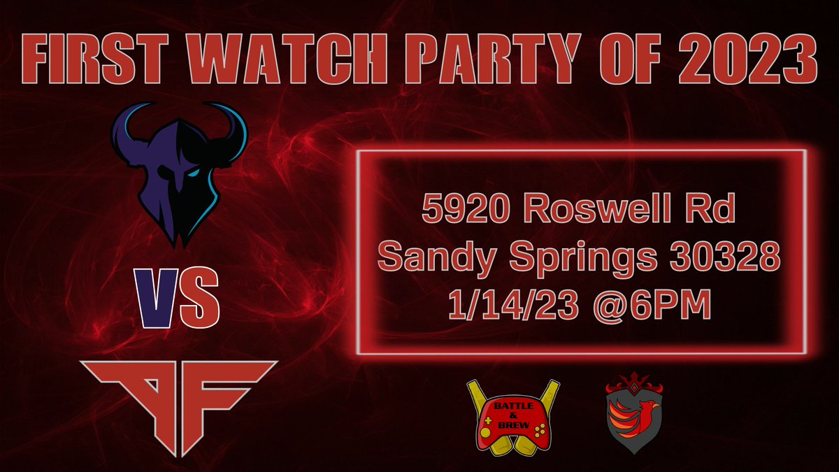 ATLPhoenixGuard's tweet photo. ATL Phoenix Guard is proud to announce the return of ATL Faze watch parties. The first event will be happening on January 14th when we take on the Rokkr. Be there for the hype. #ezaf https://t.co/DPsZn6PioZ