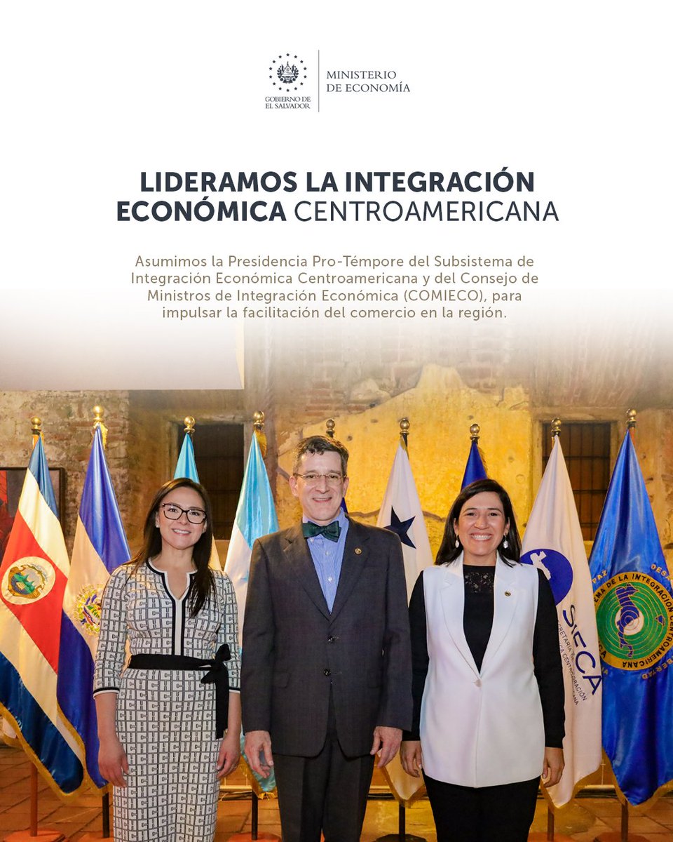Con el inicio de la Presidencia Pro-Témpore de <a href="/sg_sieca/">SIECA</a>, trabajaremos para que Centroamérica sea una región más integrada y competitiva. 🇸🇻🇨🇷🇳🇮🇭🇳🇬🇹🇵🇦