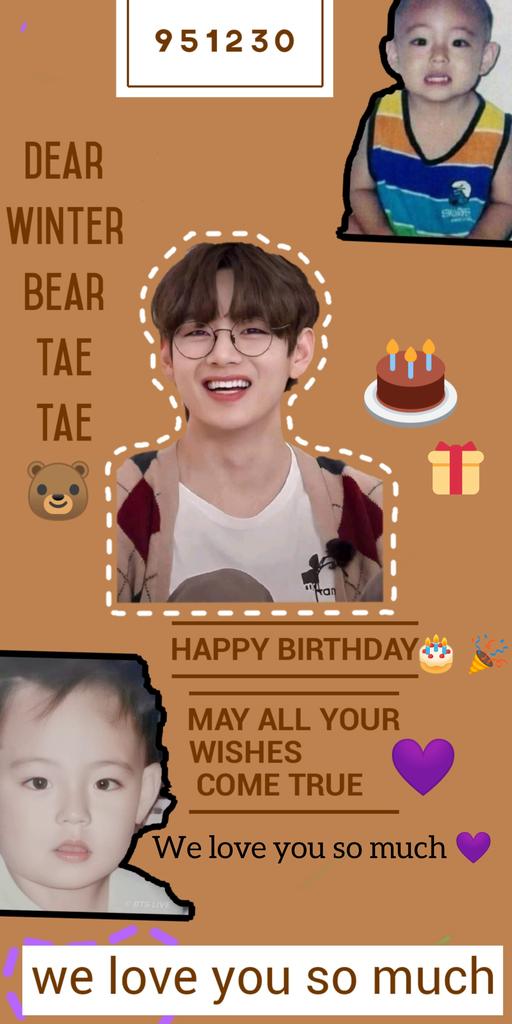 wangsoju93's tweet photo. Happy birthday🎂🎉
my dear winter Bear Tae Tae🐻
May all your wishes come true!
You are my bear because warm for me~💜✨
I am always proud of you.
For future life fighting 💪🏻✨
Please you always know that!!
My love always with near you ✨💜
Forever love you 💜
#winterbearday https://t.co/UsAanmnyZ1