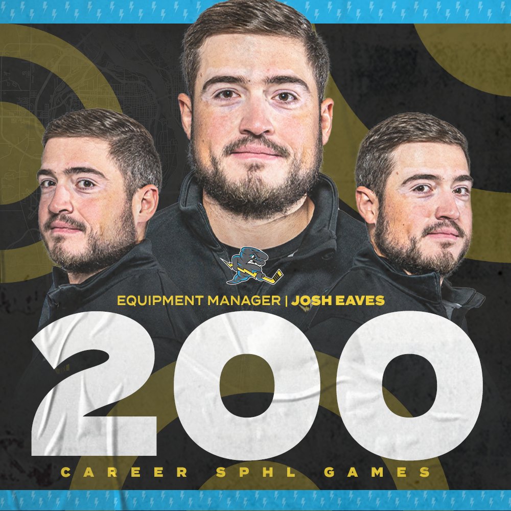 QuadCityStorm's tweet photo. 𝘾𝙊𝙉𝙂𝙍𝘼𝙏𝙐𝙇𝘼𝙏𝙄𝙊𝙉𝙎🎉

We would like to extend a HUGE congratulations to equipment manager (and reigning SPHL Equipment Manager of the Year), Josh Eaves who will be making his 200th @SPHL appearance tonight when we take on the @RailYardDawgs‼️

#HunkerDown https://t.co/v2dSflOBBj
