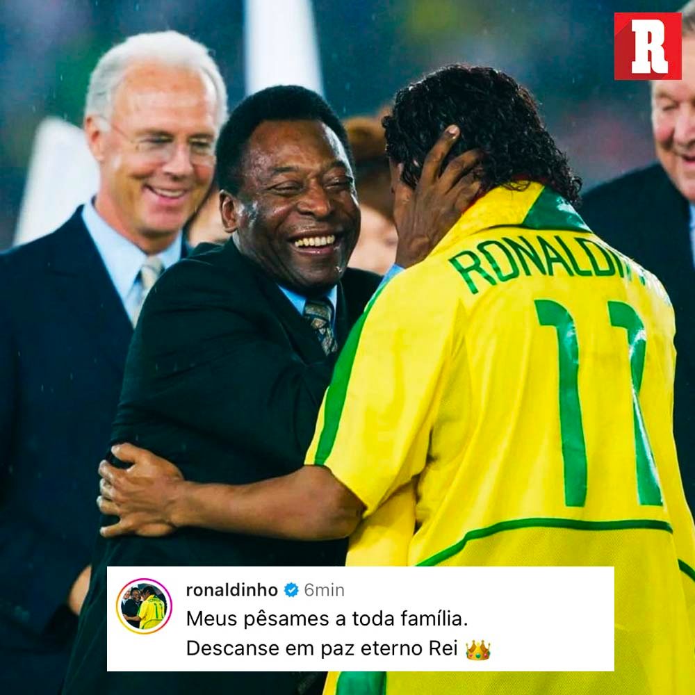 Breve mensaje de Ronaldinho tras el fallecimiento de Pelé: 

'Descansa en paz, eterno Rey' 👑

MÁS: bit.ly/3YVAQ8i