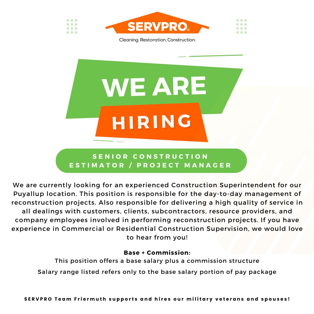 Team Friermuth has a few open positions!🎉

Click the link below to start an application💚

servpro-friermuth.careerplug.com/j/01g65rz

#nowhiring #hiring #teamfriermuth #restoration