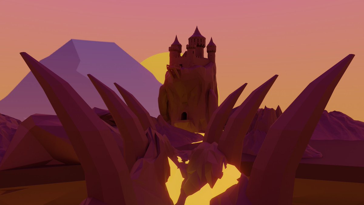 The fortress of an ancient medieval castle dominates the scene in a fiery panorama 🔥
Volcano #metaverse 

#NFTCommunity #nfts #NFTartist