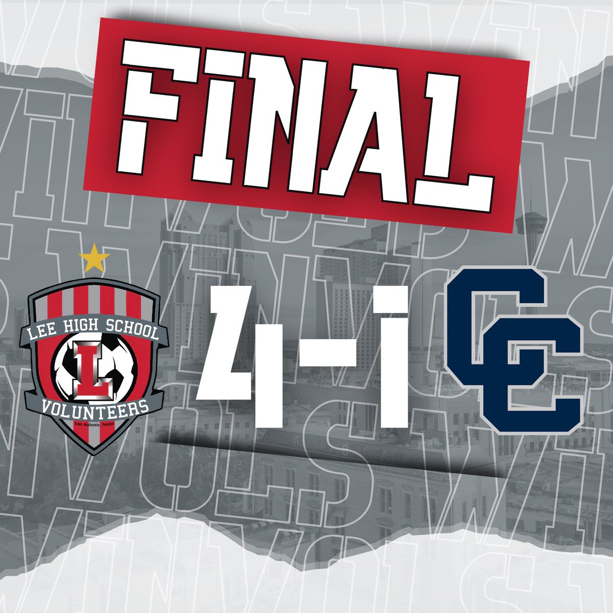 Final from Bob Benson! #VolsWin

@leevolssoccer - 4
@satxcchs - 1