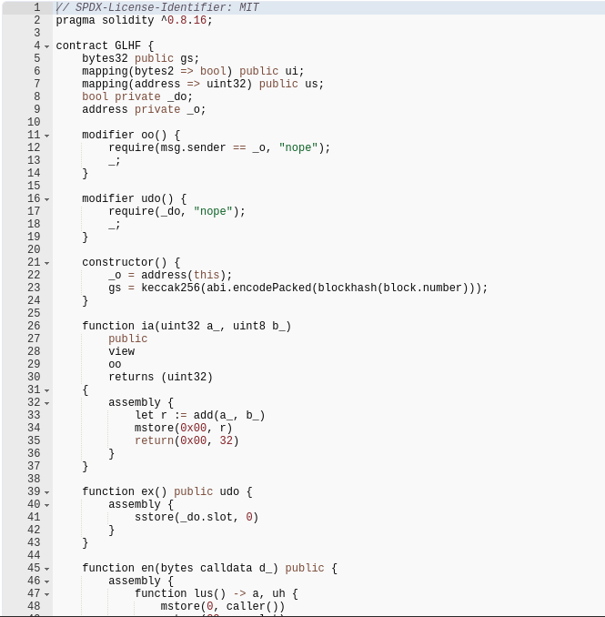 Little Solidity Puzzle. All you have to do is send a valid transaction to this contract. Easy. 0xEd26fcf9e17E9C6115511bA13D207955909eA95E