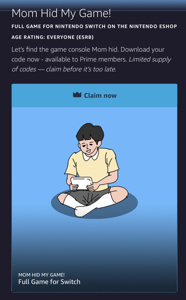 Prime Gaming on X: It's a game about finding a game What more could you  want? 😂 Pick up Mom Hid My Game! as part of this month's Free Games with  Prime