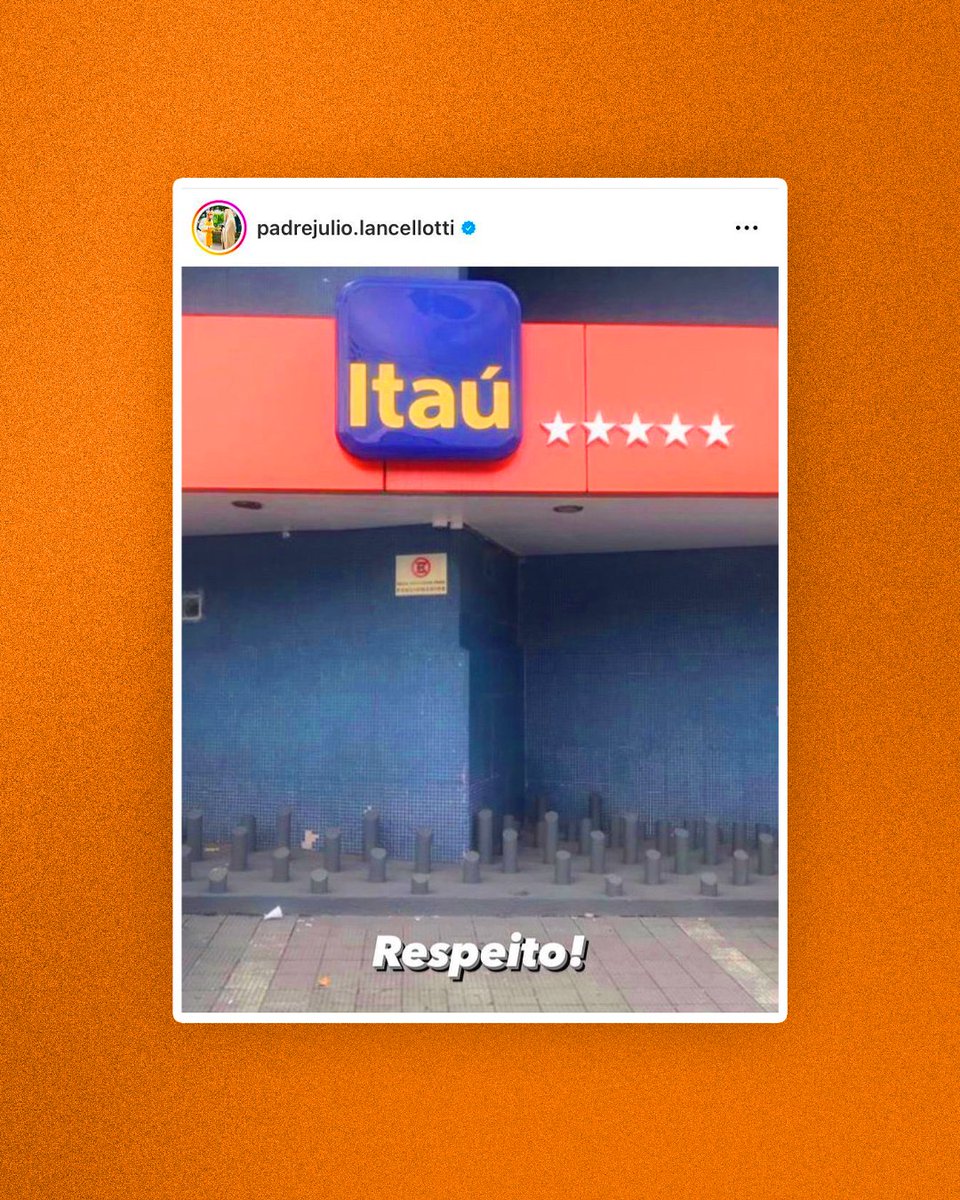 poptime's tweet photo. 🚨 Padre Júlio Lancellotti dá fecho no Itaú após propagarem por "respeito" nas publicidades e no off colocarem empecilhos nas agências para que moradores de rua não possam dormir no local. https://t.co/9LKZtkUUas