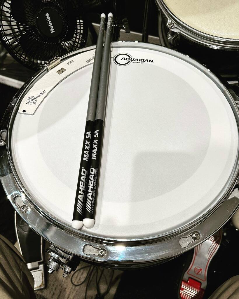 Some of my favorites, new and fresh out of the box ready to go with my @dialtune_drums snare. @aquariandrumheads <a href="/aheaddrumsticks/">Ahead Drumsticks</a> <a href="/snareweight/">Snareweight</a> instagr.am/p/CmxTE03vgWv/
