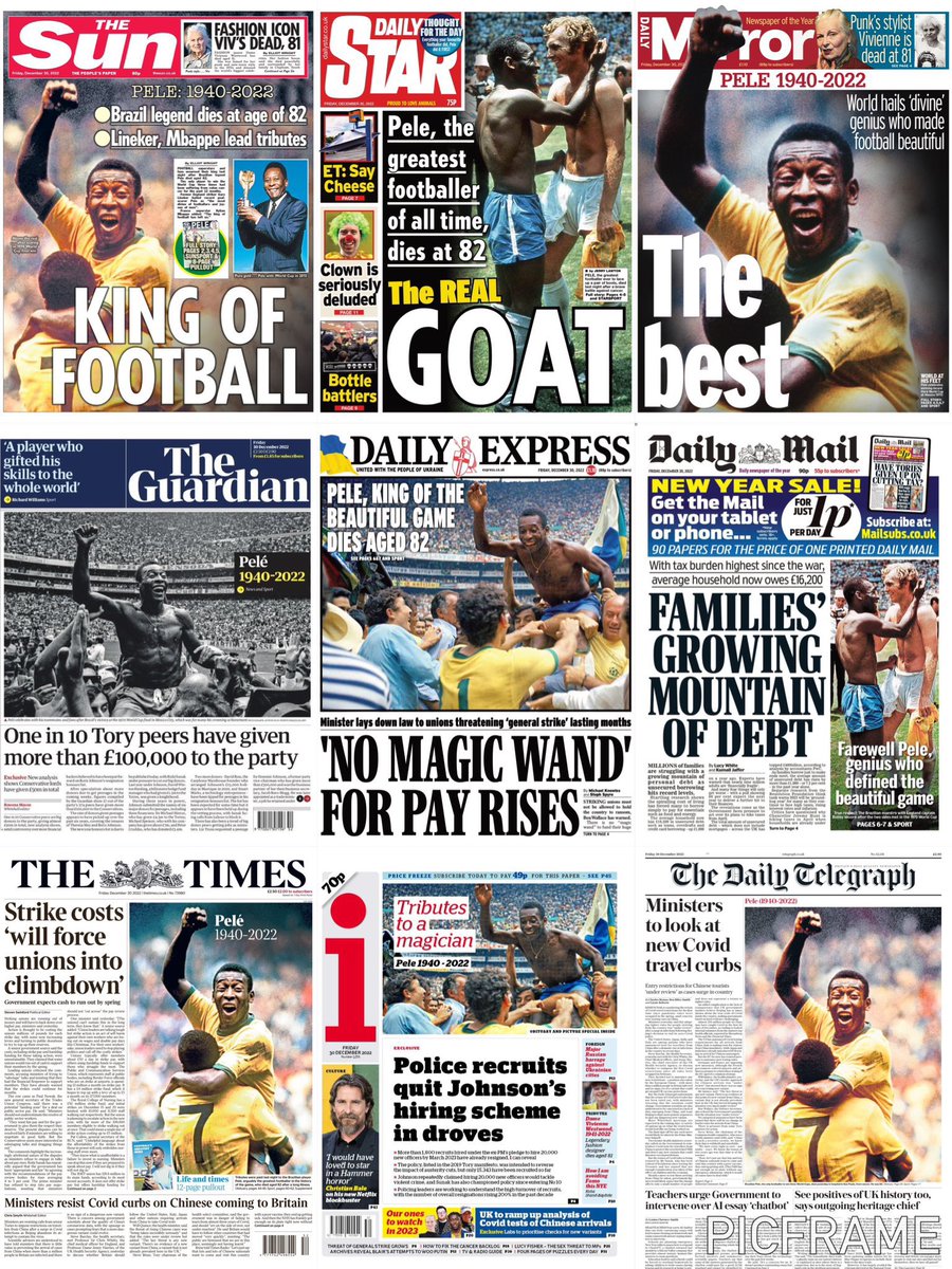 As primeiras páginas de amanhã no país que inventou o futebol