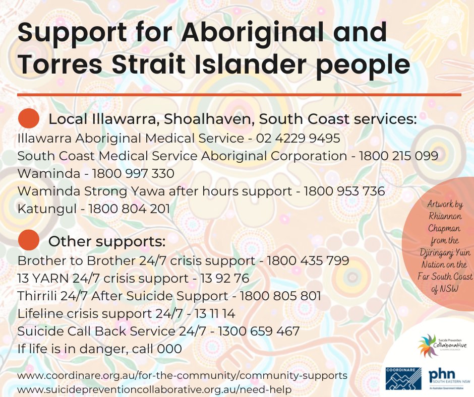 Supports available for local Aboriginal and Torres Strait Islander people ❤️ including 24-hour crisis services