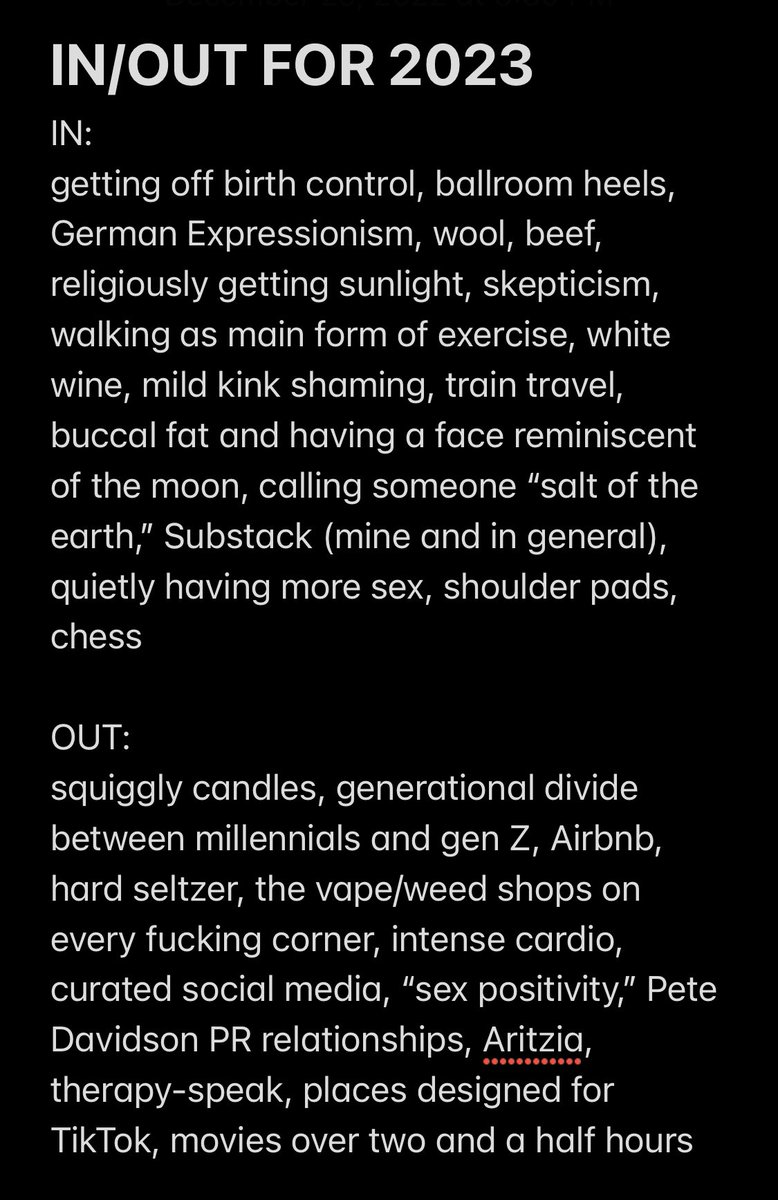 magdajtaylor's tweet image. the in/out list is a time honored womanly tradition that I will always respect