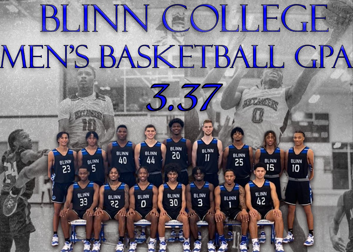 BlinnMBB's tweet photo. Congratulations to our student-athletes on working hard not only on the court but in the classroom as well.  15 members of our program achieved above a 3.0, 11 of those being above a 3.5 for the Fall semester!!! #GoBlinnBucs https://t.co/MHyr0ZzH16