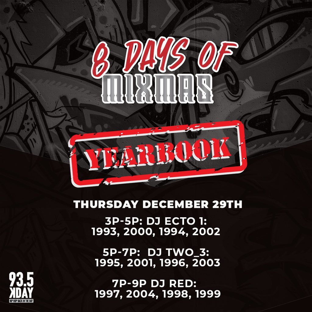 Setting off the 8 Days of Mixmas NOW! 🎁🎶🎄 Lock in with us on 935KDAY.com for The KDAY Yearbook🔥 | Sponsored by California Department of Public Health. This season and beyond, #GetTested and don’t invite COVID-19 home for the holidays.