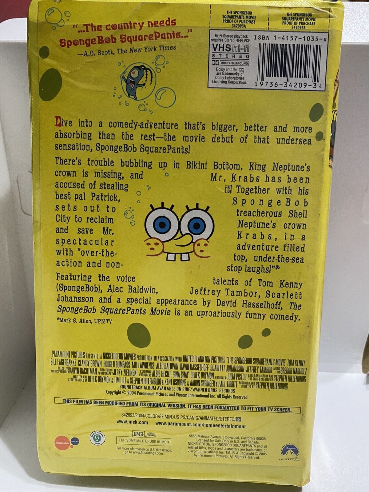 the spongebob squarepants movie vhs