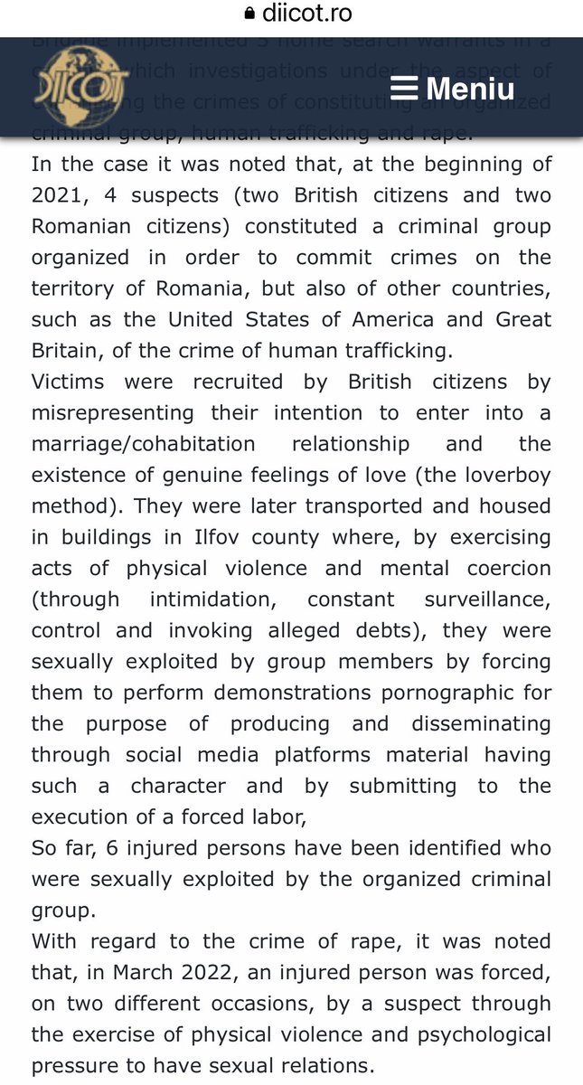 I deleted a tweet mocking Andrew Tate's arrest because these details of the horrific crimes he is accused of make it clear that this is not a funny story, but a deeply disturbing one for his victims diicot.ro/mass-media/382…