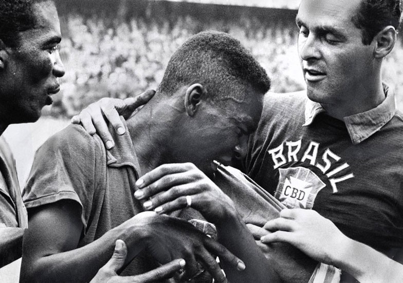 His name, of course, was Pelé.

And here he is, aged only 17, after the 1958 World Cup Final. He had